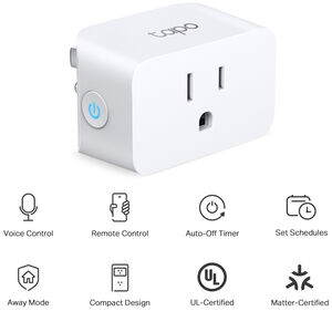TP-Link - Tapo Smart Wi-Fi Plug Mini with Matter (2-pack) - White, , hires