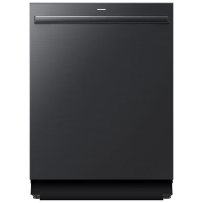 Samsung Bespoke 24 in. Top Control Flush-Mount Smart Dishwasher with 38 dBA Sound Level, 3rd-Rack & Smart Dry with AutoRelease Door Drying - Fingerprint Resistant Matte Black Steel | DW90H89TETE
