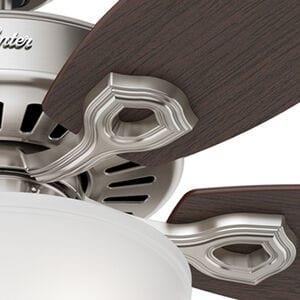 Hunter Builder 52 in. Ceiling Fan with LED Light Kit and Pull Chain - Brushed Nickel, Brushed Nickel, hires