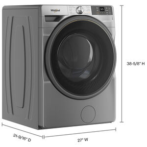 Whirlpool 27 in. 4.5 cu. ft. Smart Stackable Front Load Washer with FreshFlow Vent System, Sanitize & Steam Cycle - Radiant Silver, Radiant Silver, hires