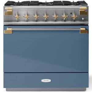 AGA Elise 36 in. 4.5 cu. ft. True European Convection Dual Fuel Range with 5 Sealed Burners - Stone Blue, , hires