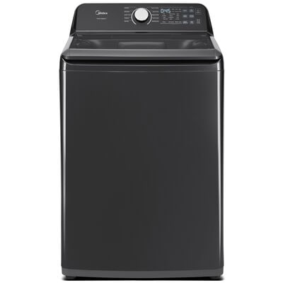 Midea 27 in. 4.4 cu. ft. Smart Top Load Washer with Power Wave 360 Agitator - Metallic Gray | MLTW44A4BMG
