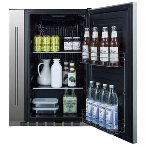 Summit 24 in. 3.1 cu. ft. Undercounter Refrigerator with Slide-Out Storage Compartment - Stainless Steel, , hires