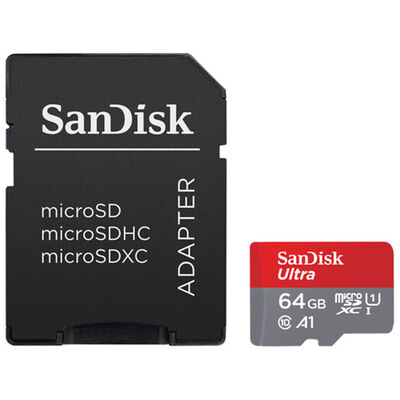 SanDisk Ultra 64GB microSDXC UHS-I Memory Card with Adapter | SDSQUAB064AN