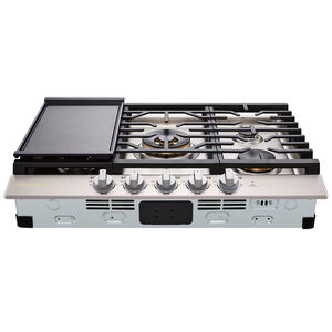 LG Signature 30 in. 5-Burner Smart Natural Gas Cooktop with EasyClean, Simmer Burner & Power Burner - Stainless Steel, , hires
