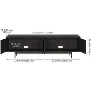 Preston & Cole Everett 70" Wide TV Stand for TVs up to 75" - Black Grain, , hires