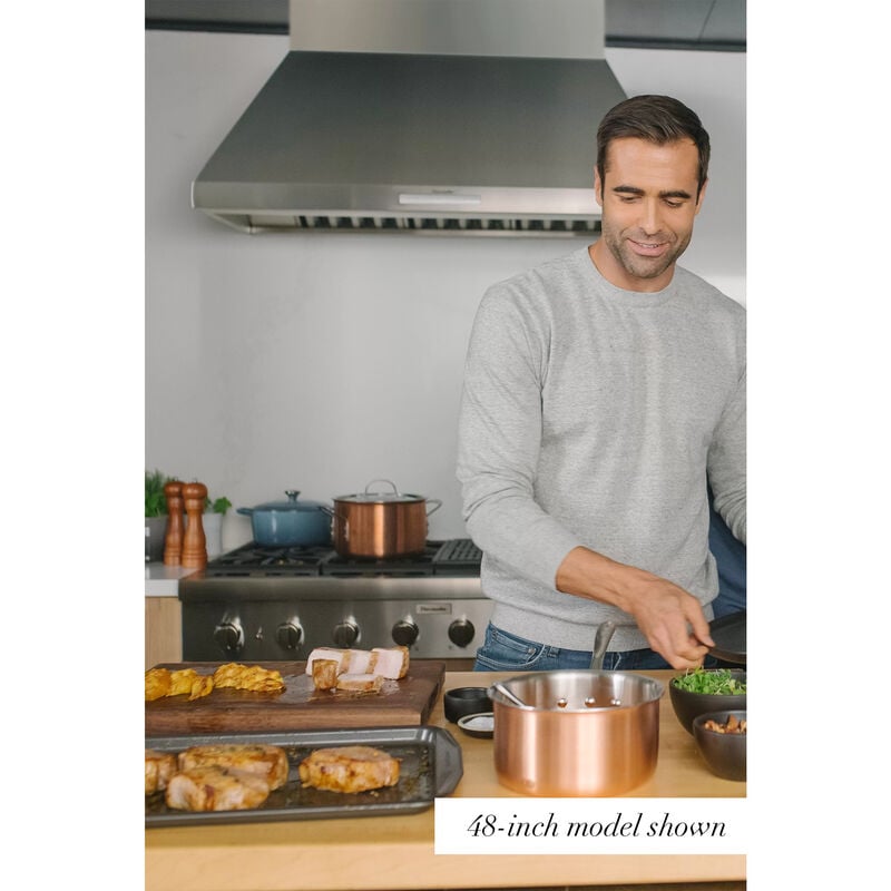 Thermador Professional Series 36 in. Ducted Chimney Style Range Hood with 4 Fan Speeds & 2 LED Lights - Stainless Steel, , hires