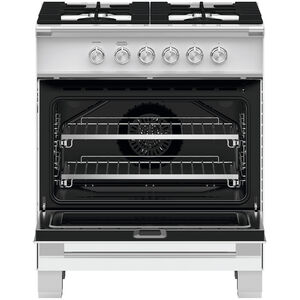 Fisher & Paykel 30 in. 3.5 cu. ft. Convection Oven Freestanding Gas Range with 4 Sealed Burners - White, , hires