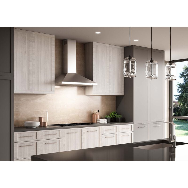 Broan Elite EW48 Series 36 in. Convertible Chimney Style Range Hood with 460 CFM, 3 Fan Speeds & 1 LED Light - Stainless Steel, , hires