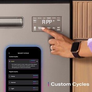 GE Profile 24 in. Smart Double Dishwasher Drawer with Front Control, 48 dBA Sound Level & Pocket Handle - Fingerprint Resistant Stainless, , hires