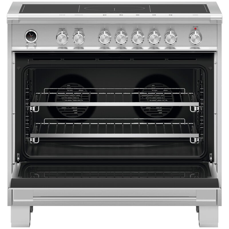 Fisher & Paykel Series 9 Classic 36 in. 4.9 cu. ft. Dual Convection Electric Range with 5 Induction Burners - Stainless Steel, , hires