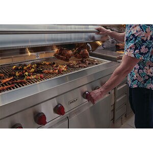 Wolf 42 in. 4-Burner Built-In Natural Gas Grill with Rotisserie, Sear Burner & Smoker Box - Stainless Steel, , hires