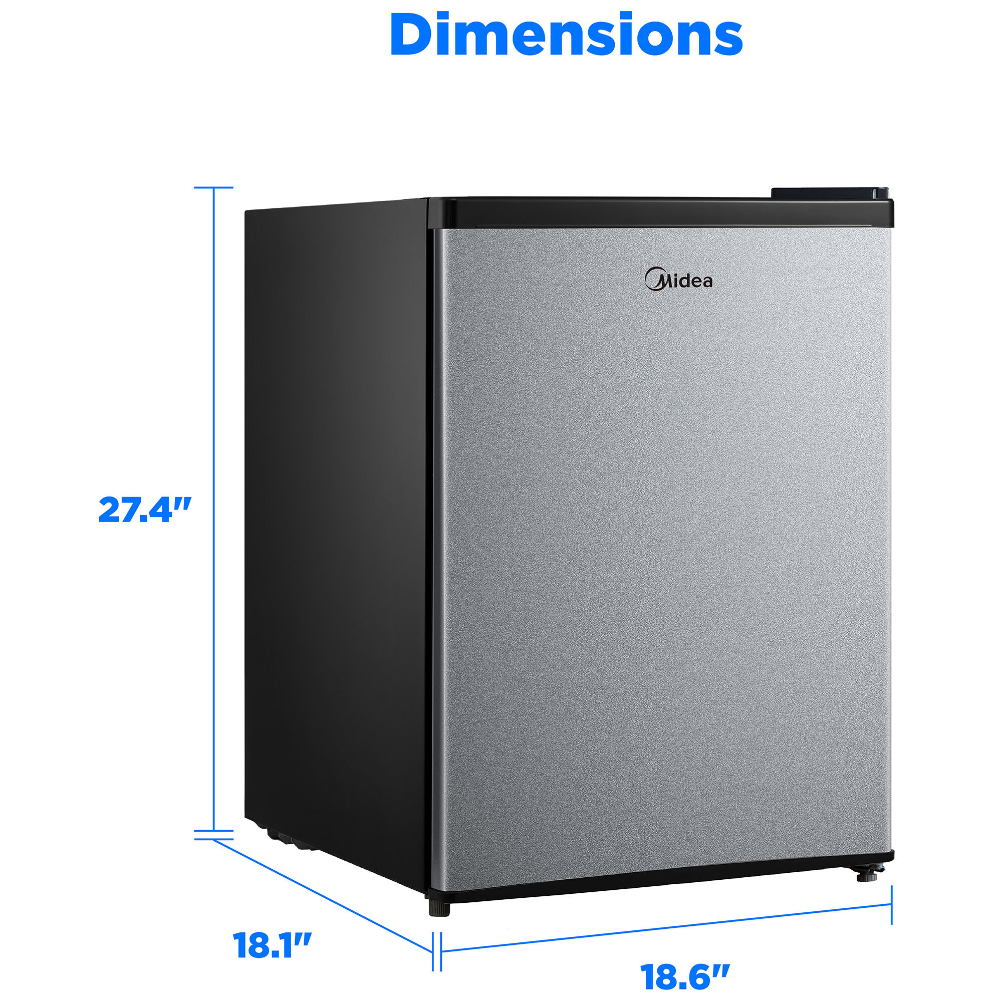 Midea 19 in. 2.7 cu. ft. Mini Fridge - Stainless Steel | P.C.