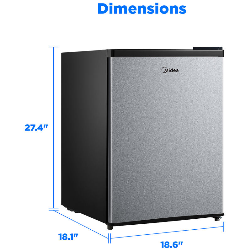 Midea 19 in. 2.7 cu. ft. Mini Fridge - Stainless Steel, , hires