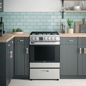 Haier 24 in. 2.9 cu. ft. Standard Convection Gas Range with 4 Sealed Burners - Stainless Steel, , hires