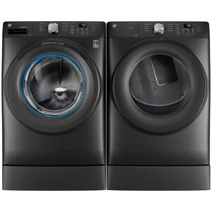 GE 28 in. 7.8 cu. ft. Smart Stackable Electric Dryer with Sanitize Cycle - Carbon Graphite, , hires