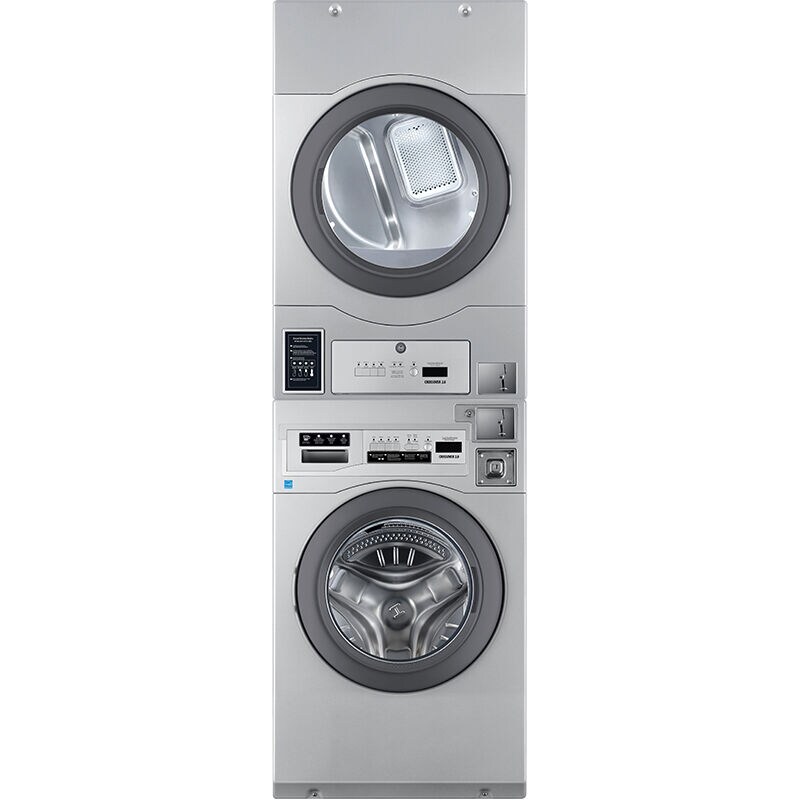 Crossover Encore Commercial Laundry 27 in. 3.5 cu. ft. Front Load Washer with Coin Operation & OPL/Card Ready - Stainless Steel, , hires
