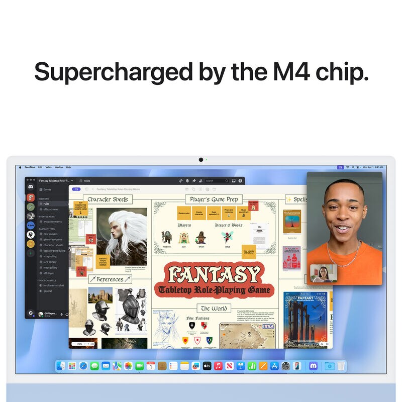 Apple iMac with 24-inch 4.5K Retina Display, M4 10-Core Chip, 16GB RAM, 512GB Storage, 10-Core GPU, 4 USB Ports, Blue, , hires