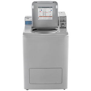 Crossover Commercial Laundry 27 in. 2.9 cu. ft. Top Load Washer with Coin Operation & OPL/Card Ready - Silver, Silver, hires