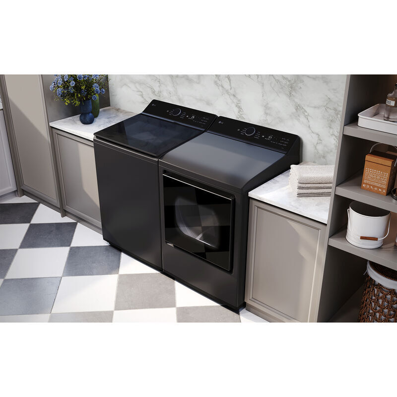 LG 27 in. 7.3 cu. ft. Smart Gas Dryer with EasyLoad Door & AI Sensor Dry - Matte Black, , hires