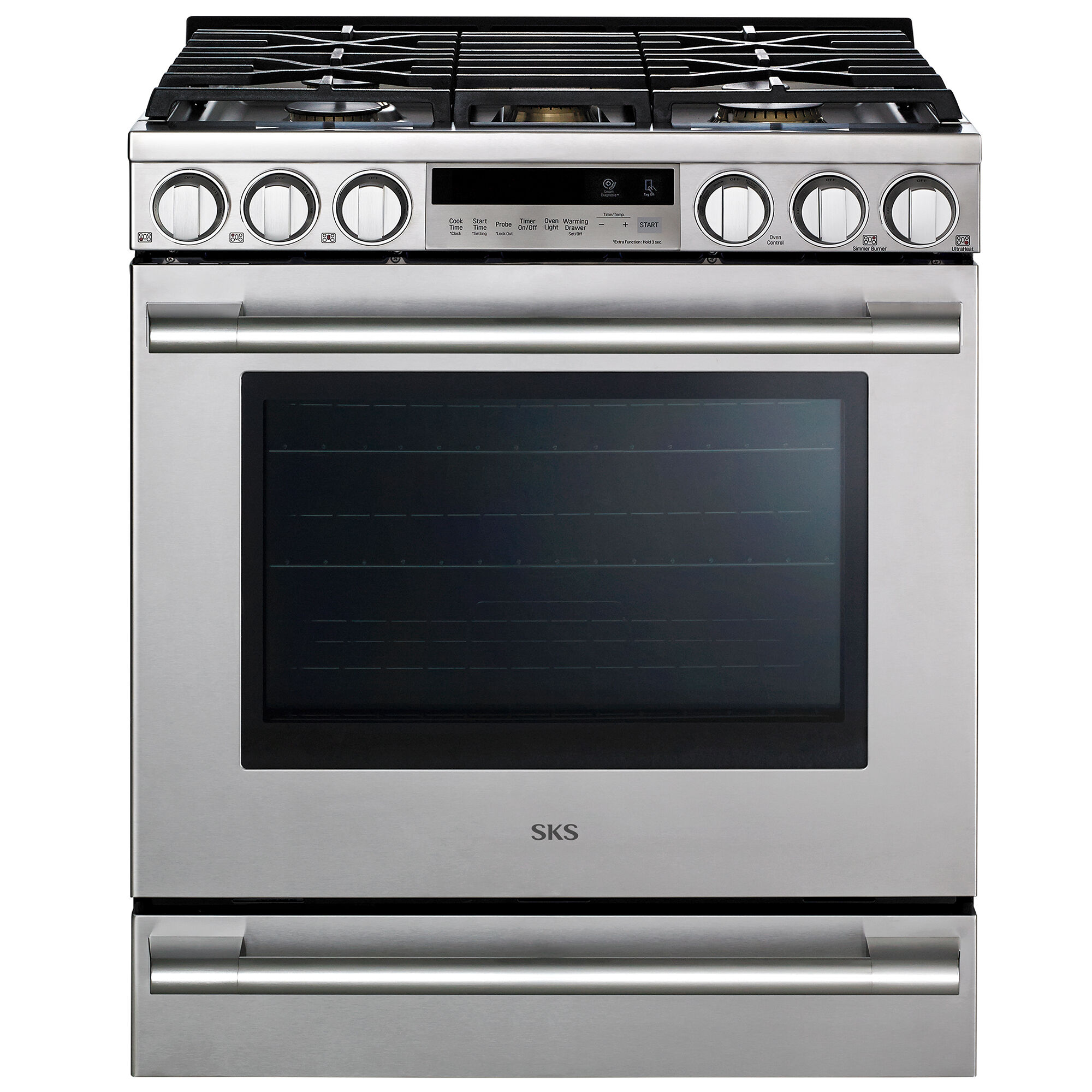 SKS 30 in. 6.3 cu. ft. Smart Standard Convection Slide-In Gas