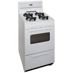 Premier 24 in. 3.0 cu. ft. Oven Freestanding Gas Range with 4 Sealed Burners - White, , hires