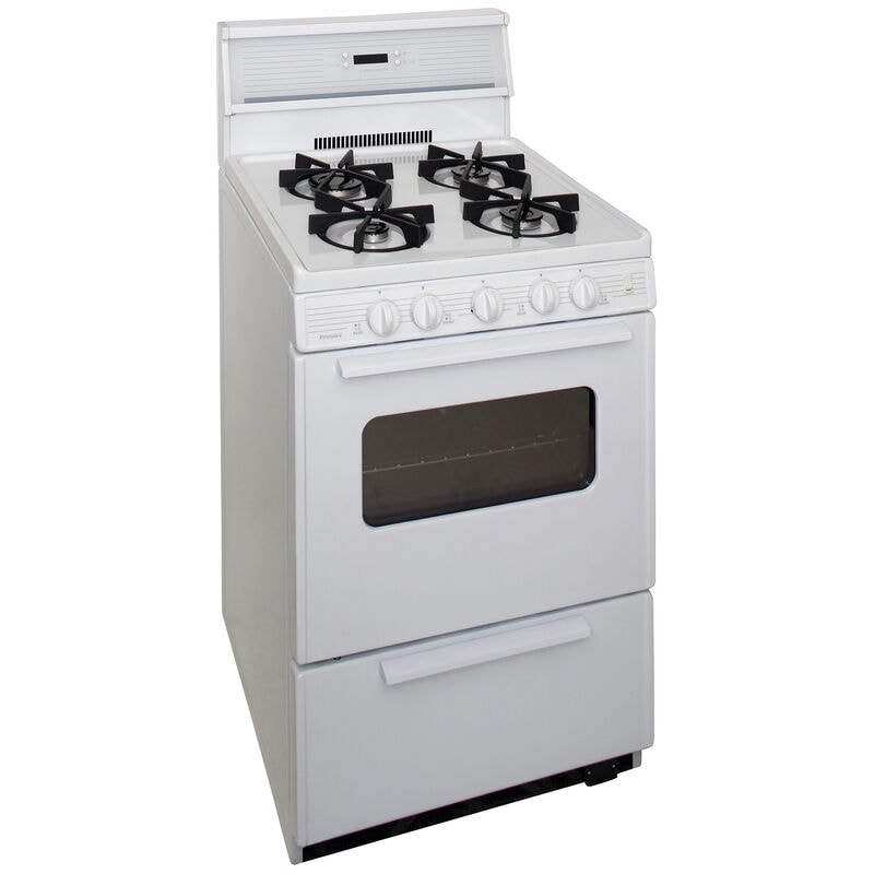 Premier 24 in. 3.0 cu. ft. Oven Freestanding Gas Range with 4 Sealed Burners - White, , hires