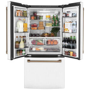 Cafe 33 in. 18.6 cu. ft. Counter Depth French Door Refrigerator with Internal Water Dispenser - Matte White, Matte White, hires