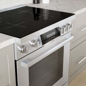 Bosch 800 Series 30 in. 3.9 cu. ft. True European Convection Electric Range with 4 Induction Burners - Stainless Steel, , hires