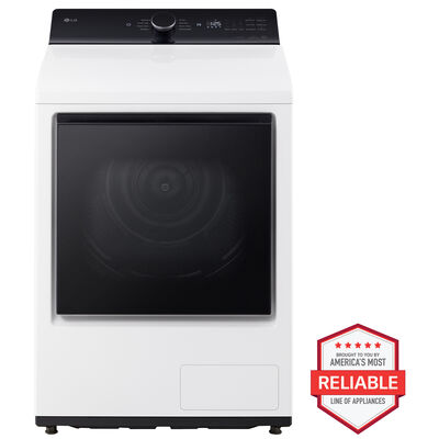 LG 27 in. 7.3 cu. ft. Smart Ventless Electric Dryer with Heat Pump & Sensor Dry - Alpine White | DLHC8402W