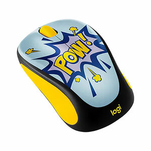 Logitech POW - Design Collection Mouse, Black & Yellow, hires