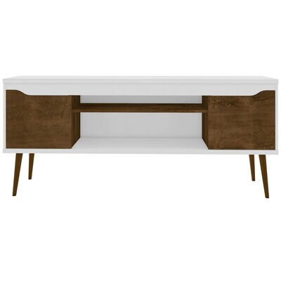 Manhattan Comfort Bradley 63" TV Stand - Rustic Brown & White | 228BMC69