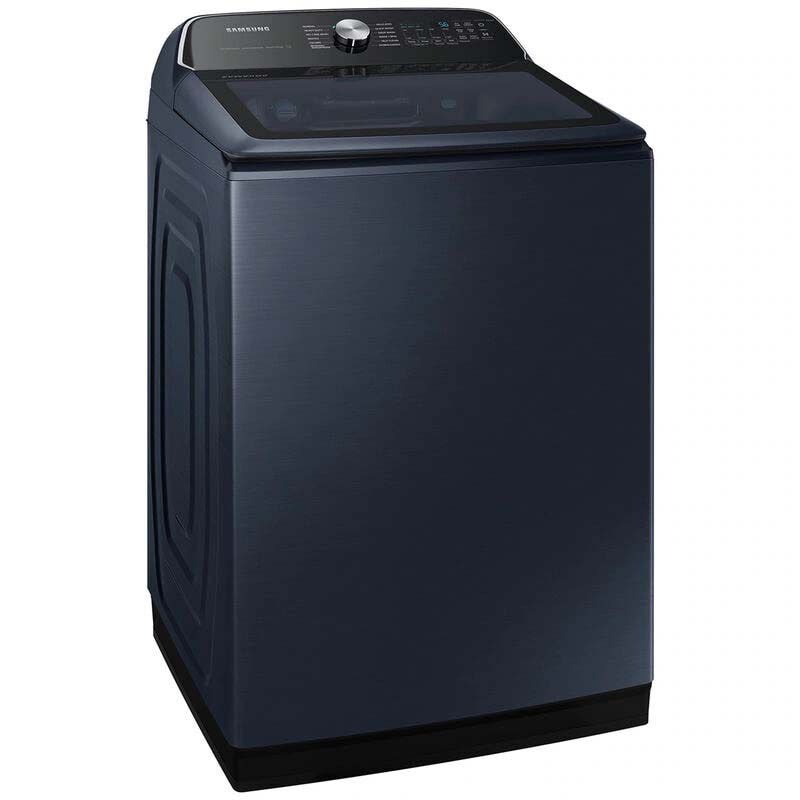 Samsung 27 in. 5.4 cu. ft. Smart Top Load Washer with Pet Care Solution & Super Speed Wash - Brushed Navy, Brushed Navy, hires