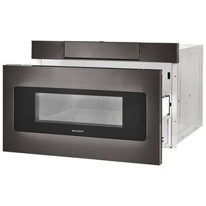 Sharp 24 in. 1.2 cu. ft. 950W Drawer Microwave with Sensor Cooking - Black Stainless Steel, , hires