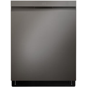LG 24 in. Smart Built-In Dishwasher with Top Control, 44 dBA Sound Level, 15 Place Settings, 10 Wash Cycles & Sanitize Cycle - PrintProof Black Stainless Steel, , hires