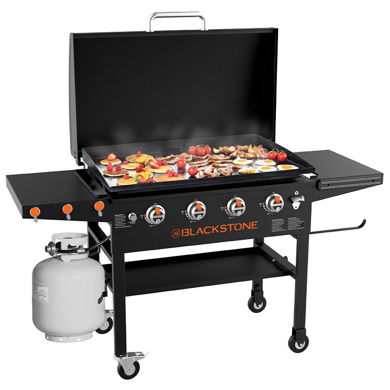 Blackstone 36 in. Liquid Propane Gas Flat Top Griddle with Side Tables - Black, , hires
