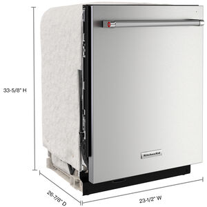 KitchenAid 24 in. Top Control Dishwasher with 44 dBa Sound Level & 3rd-Rack - PrintShield Stainless, Stainless Steel with PrintShield Finish, hires