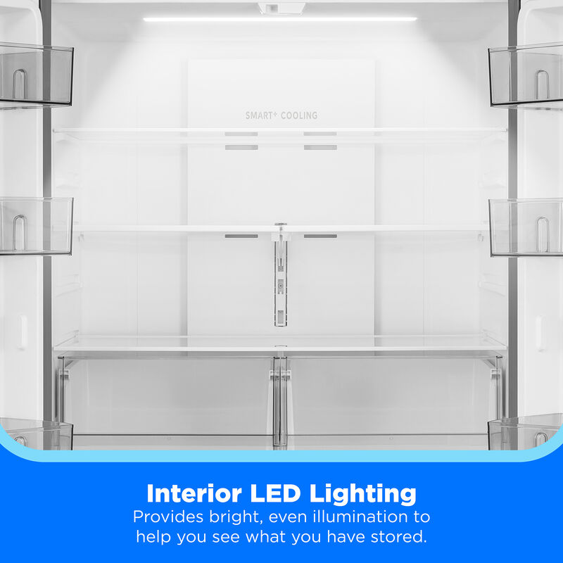 Midea 33 in. 22.6 cu. ft. Smart Counter Depth Garage-Ready French Door Refrigerator with Ice Maker - Stainless Steel, , hires