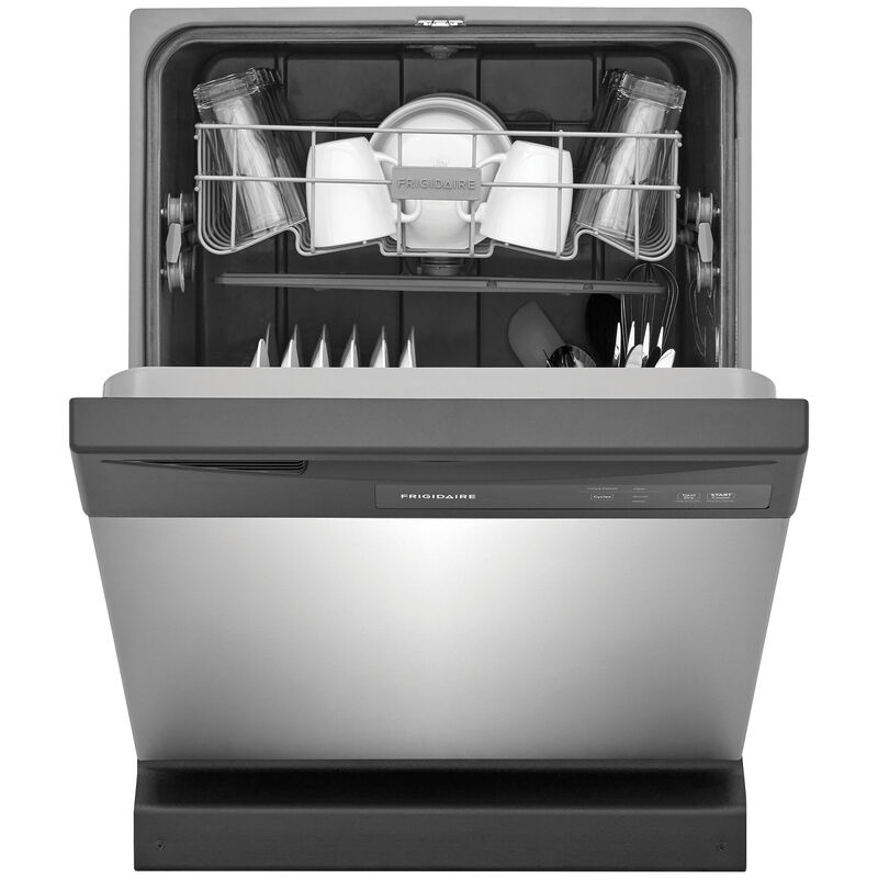 Frigidaire 24 in. Front Control Dishwasher with 62 dBa Sound Level & Pocket - Stainless Steel, Stainless Steel, hires