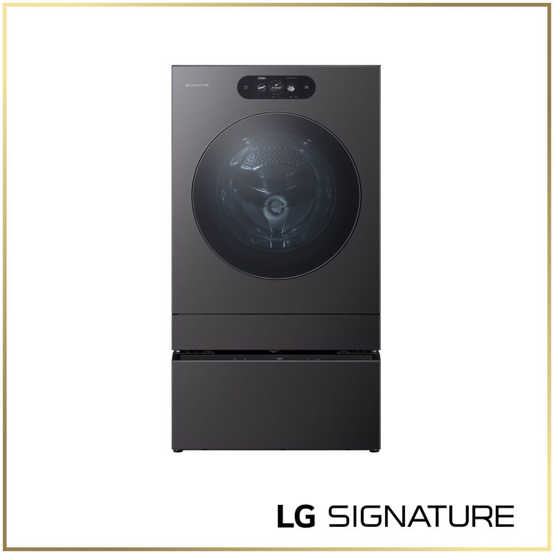 LG 29 in. 5.8 cu. ft. Smart Stackable Front Load Washer with Built-In Intelligence, TurboWash 360, EZ Dispense, Sanitize & Steam Cycle - Brushed Black Steel, , hires