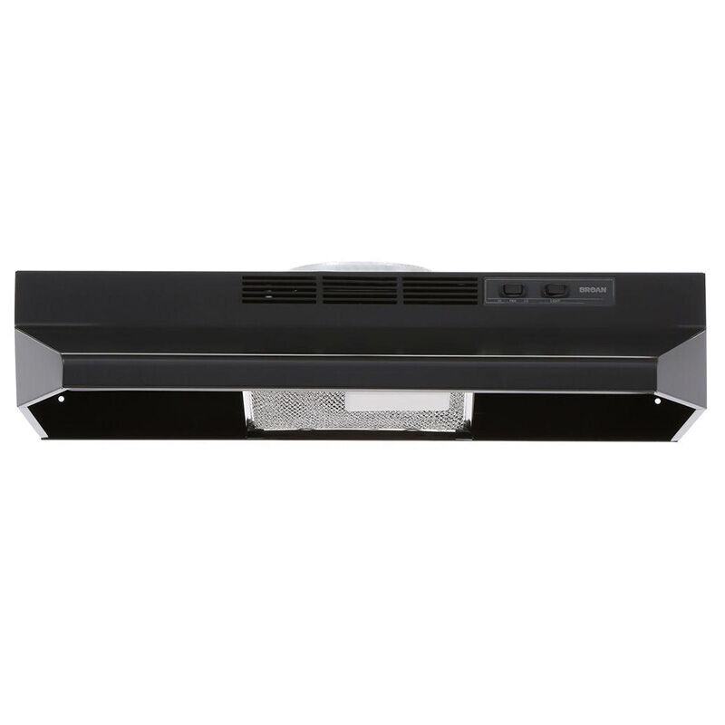 Broan F40000 Series 24 in. Standard Style Range Hood with 2 Speed Settings, 230 CFM, Convertible Venting & Incandescent Light - Black, , hires