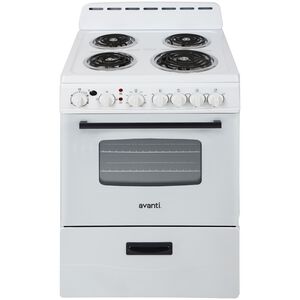 Avanti 24 in. 2.6 cu. ft. Electric Range with Coil Burners - White, , hires