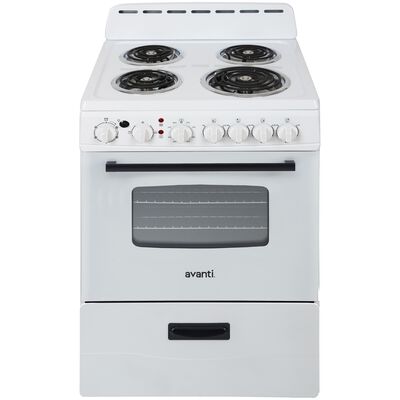 Avanti 24 in. 2.6 cu. ft. Electric Range with Coil Burners - White | ERU240P0W