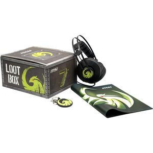 MSI Gaming Loot Box includes Gaming Headset, Gaming Mouse Pad and Alpha 15 keychain, , hires