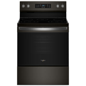 Whirlpool 30 in. 5.3 cu. ft. Air-Fry Standard Convection Electric Range with Radiant Burners - Black Stainless, , hires