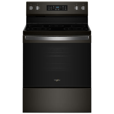 Whirlpool 30 in. 5.3 cu. ft. Air-Fry Standard Convection Electric Range with Radiant Burners - Black Stainless | WFES4530SV
