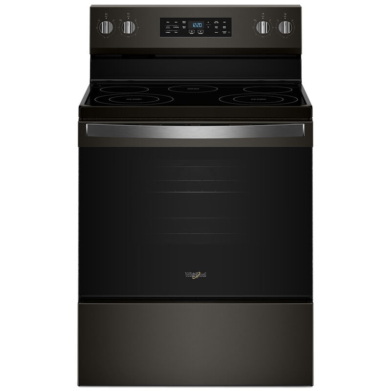 Whirlpool 30 in. 5.3 cu. ft. Air-Fry Standard Convection Electric Range with Radiant Burners - Black Stainless, , hires