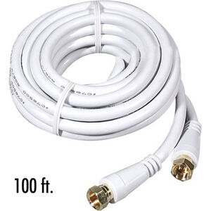 RCA 100' RCA RG6 Coaxial Cable - White, , hires