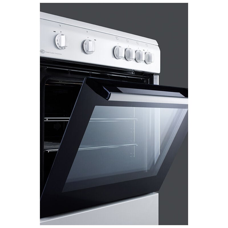Summit Classic Collection 24 in. 2.4 cu. ft. Slide-In Electric Range with Smoothtop Burners - White, , hires