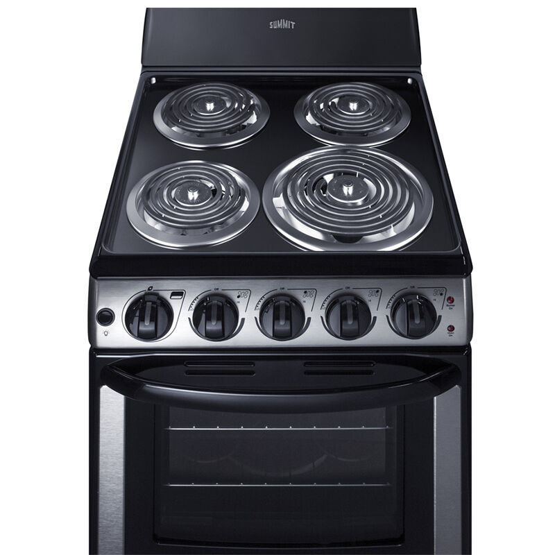 Summit 20 in. 2.3 cu. ft. Electric Range with Coil Burners - Stainless Steel, , hires